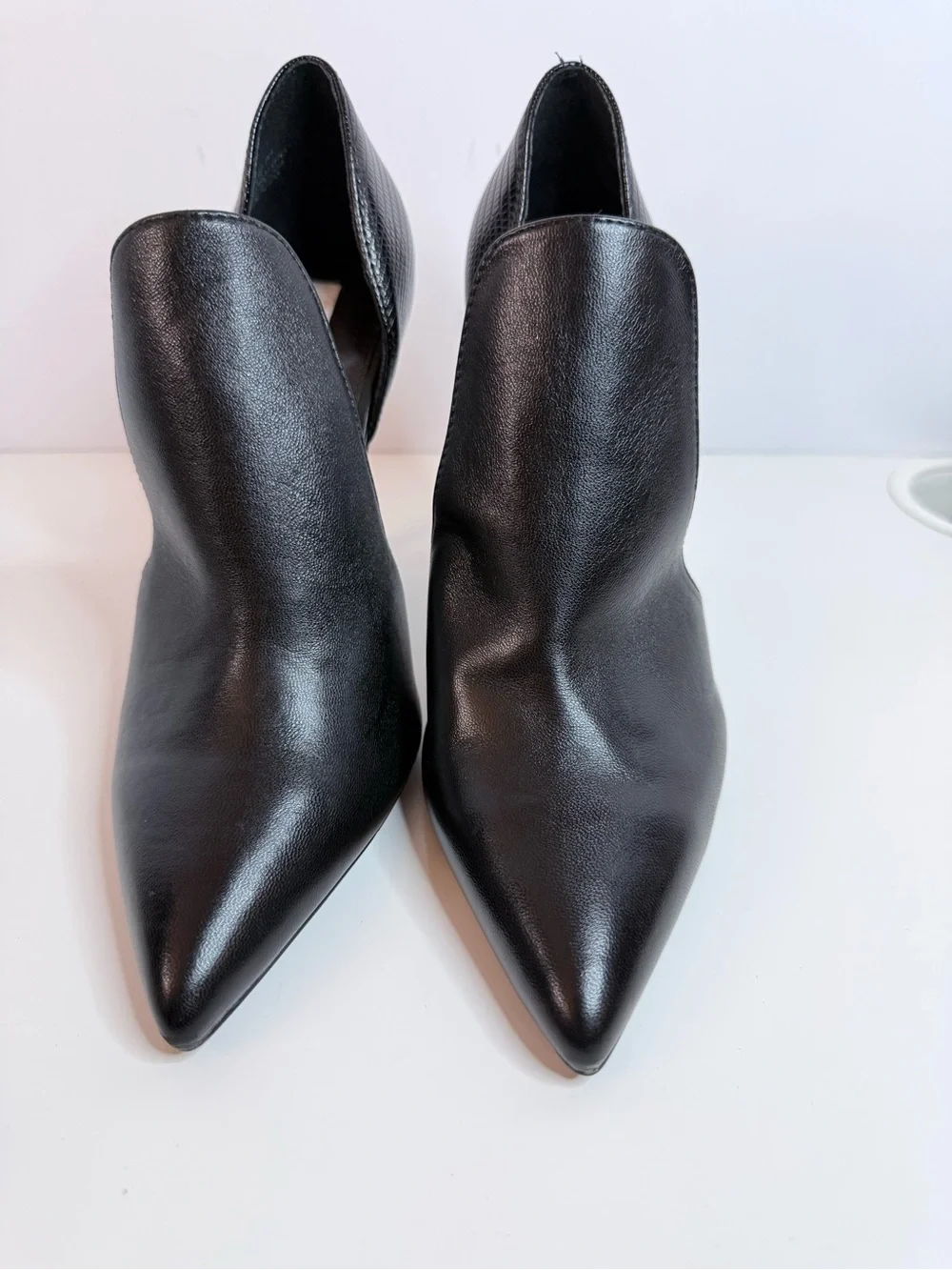 Steve Madden Black Croc-Embossed Pointed Toe D’Orsay Stiletto Pumps 8.5